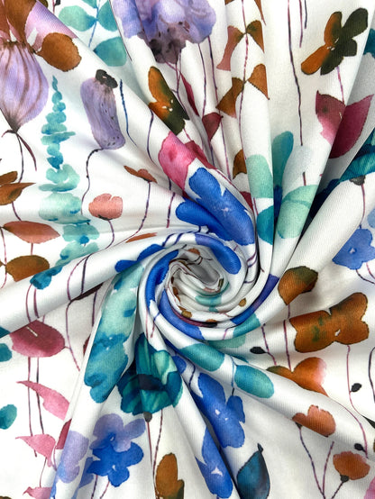 Women's Watercolor Floral Print Sleeveless Midi Dress Summer Casual Round Neck A Line Flowy Sundress