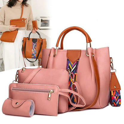 4 Pcs Luxury Handbag Large Capacity Tote Bag Women's Bag Fashion Shoulder Bag,Wallet,Card Case