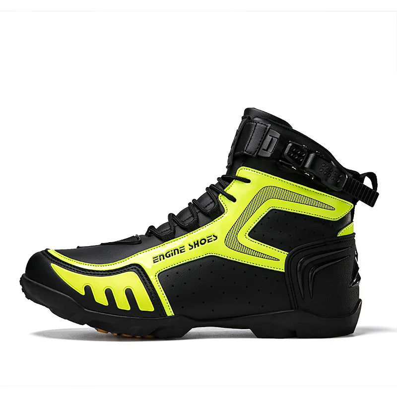Men Leather Motos Breathable Anti Slip Wear-resistant Riders Boots Motorbike Racing Ankle Length Shoes 2026 New Motorcycle Boots