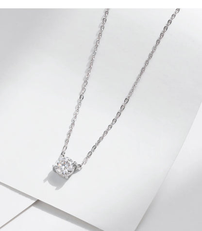 MODIAN Square & Round Halo Moissanite 925 Sterling Silver Pendant Necklace D Color VVS1 Lab Diamond Necklace For Women Jewelry