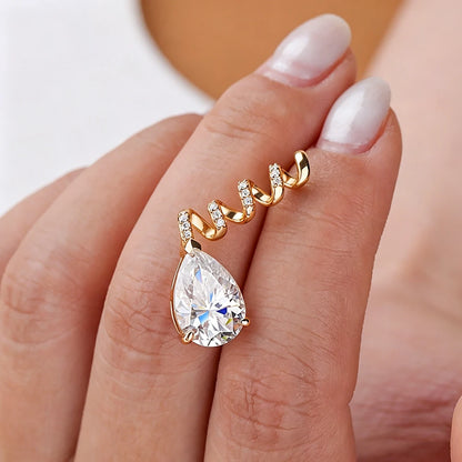 BXINY Full Moissanite WaterDrop Pendants Necklace 100% S925 Silver Detachable Pear Cut Diamond Collar Choker Women Gifts Jewelry