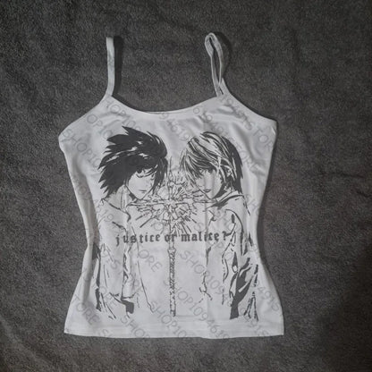 Y2k Vintage Punk Printing Graphic Women Vest Streetwear Gothic Harajuku Women Clothing Tank Tops Y2k Style Baby Tank Summer