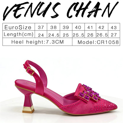 Women Green Satin Slingback High Heels Pointed Toe Emerald Crystal Rhinestone Sandals Wedding Evening Party Formal Dress Pumps