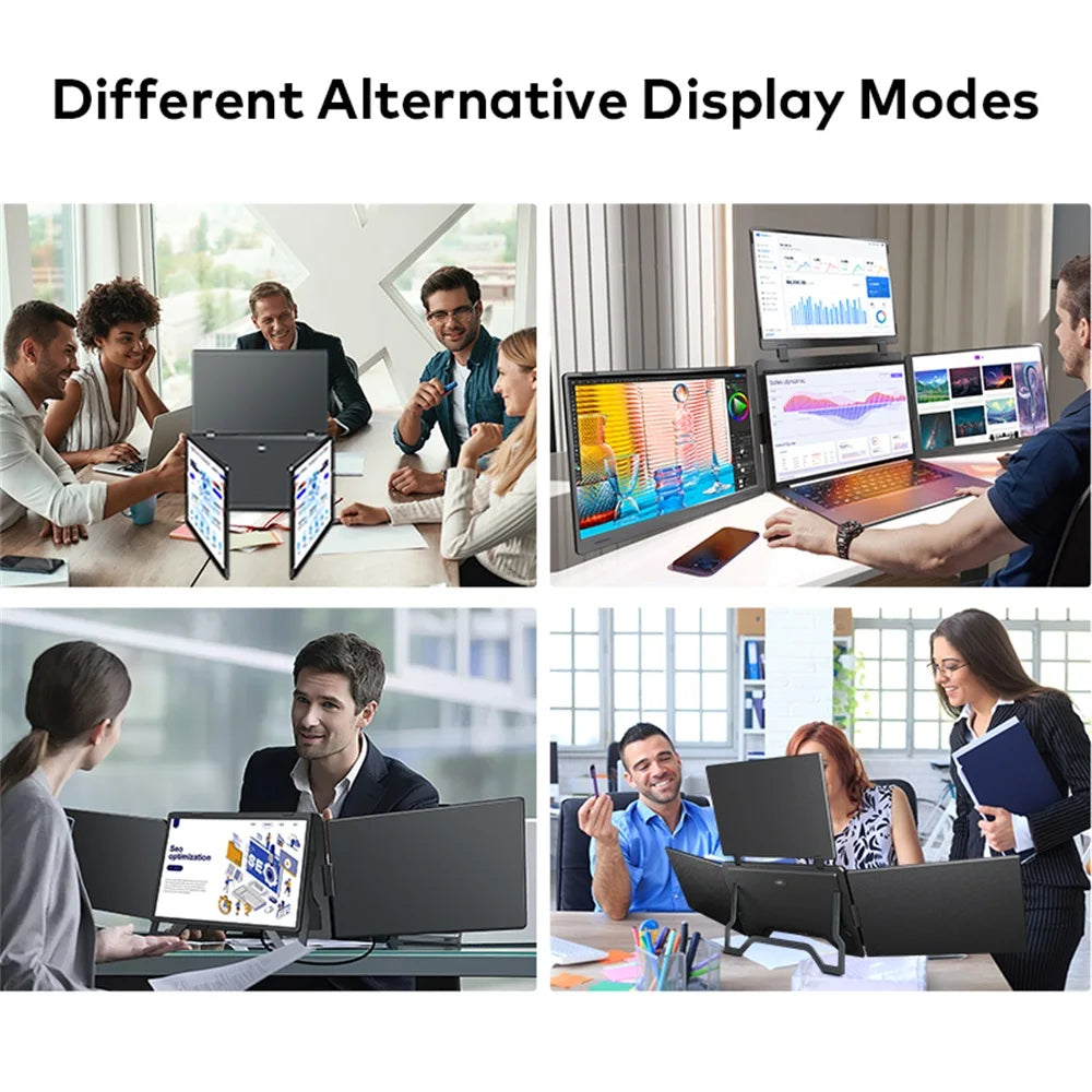 Rospider 14 to 18.5 inch Triple Screen Extender Laptop Monitor FHD Quad Display Portable Foldable Extended for MacBook Windows