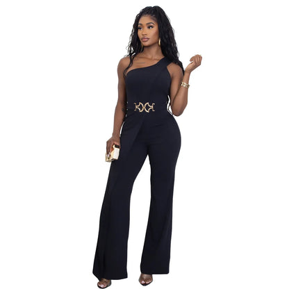 Jumpsuits Women One Piece Sleeveless Overalls Long Pants Tight Waist Rompers Y2k Streetwear Skew Collar Jumpsuit Work 2026