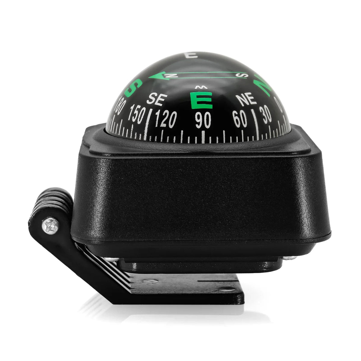 Marine Navigation Compass Guide Ball 360° Pivoting Magnetic Compass Dash-Mount High-Precision Black Compasses with Suction Cup