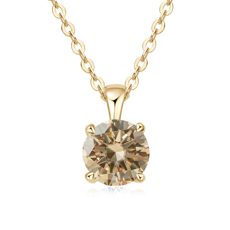 1.0 Carat Moissanite Pendants for Women Classic Wedding Necklace Original S925 Sterling Silver Jewelry