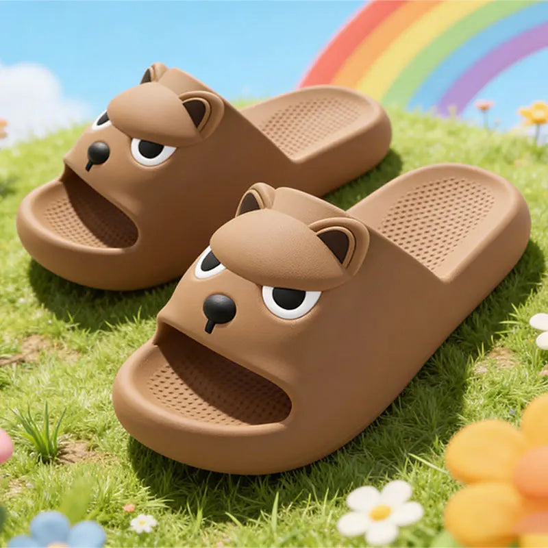 Soft Sole Cute Dog EVA Home Slippers for Women Summer 2026 Non Slip Platform Couple Slippers Outdoor Beach Shoes Slides Woman 45