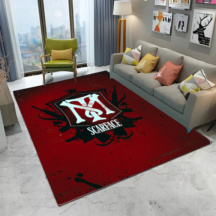 3D Printing Movie Scarface Tony Carpet Rug for Home Living Room Bedroom Sofa Doormat Decor,kids Play Area Rug Non-slip Floor Mat