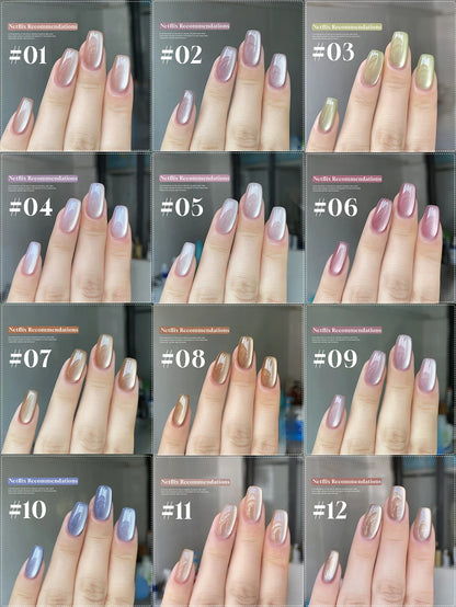 1-24pcs WS Romantic Purple Cat Eye Gel Nail Polish New Style Super Flash Versatile Whitening Purple Glass Bead Cat Nail Salon