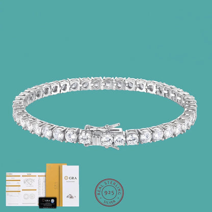 D VVS1 Moissanite Tennis Necklace S925 Sterling Silver Classics for Women Man Exquisite Jewelry Simulated Diamond Necklaces Gift