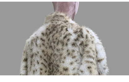 Nerazzurri Autumn Winter Colorful Oversized Thick Warm Hairy Faux Lynx lynx Fur Coat Women Sashes Luxury Fluffy Jacket Clothes