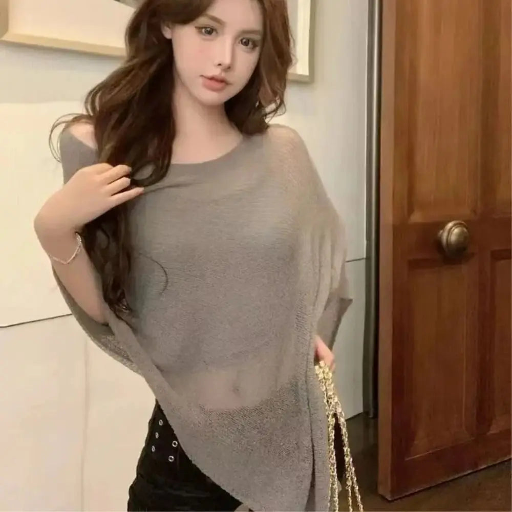 Trendy Loose Irregular Cape Shawl Thin Sun Protection Shawls Ice Silk Sunscreen Scarf