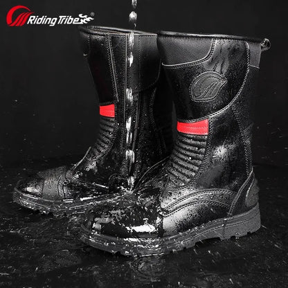 Waterproof Off-Road Motorcycle Boots Anti-Fall Botas Moto Hombre Riding Shoes Protection Comfortable Footwear for Men
