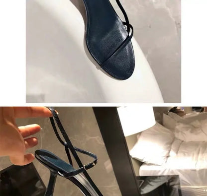 Thin Strap Sandals Women's Summer New with A Single Buckle Strap Womens Shoes Thin Heels with Exposed Toes High-heeled Sandals