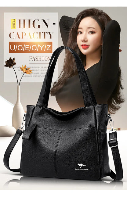 High Quality Soft Leather Shoulder Crossbody Bags For Women Large Capacity Luxury Bag Brand Designer Casual Handbag Sac A Main