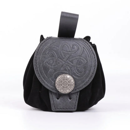 Medieval Viking Money Pouch Bag Cosplay Hangable Belt Waist Bag Unisex Leather Drawstring Bag Coin Purse Party Accessories Prop