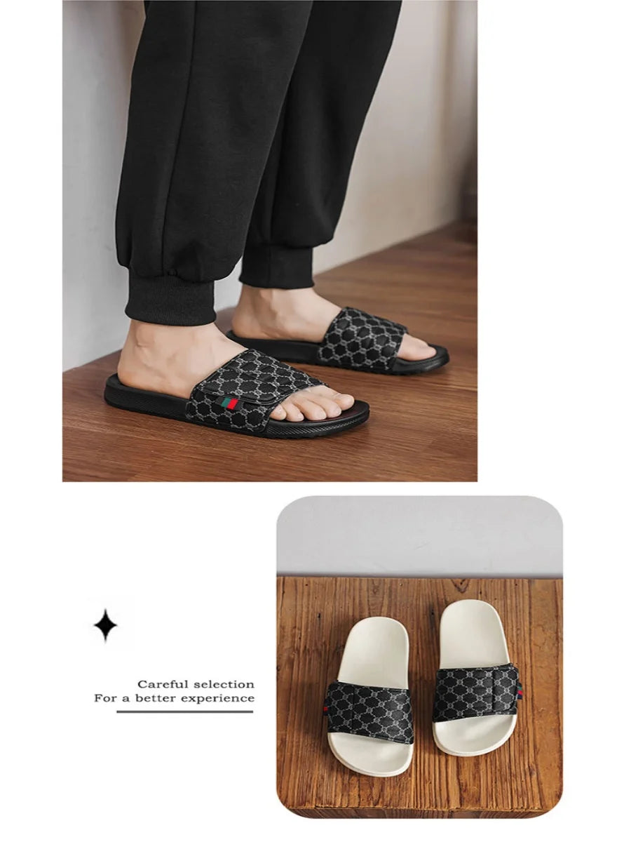 Summer men's slippers fashion comfortable breathable slippers indoor bathroom sandals plus size casual outdoor beach shoes 47