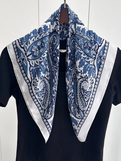 2026 New Elegant Fashion 70X70cm Printed Women's Scarf Silk Scarf Square Shawl Decorative Headband Neck Luxury Design Bandana