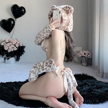 Hot Cosplay Uniform Open Bra Fantasy Miniskirt Nightwear Garter Bra Sets Sexy Costumes Women's Outfit Lingеrie Set Exotic