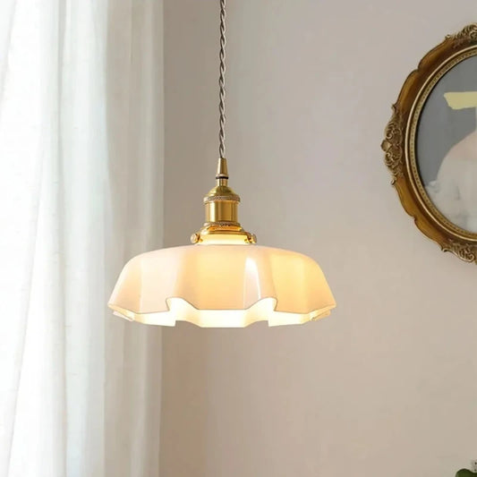 Flower Pendant Lights for Restaurant Cafe Hanging Lamp Kitchen Shop Decoration Glass Ceiling Chandeliers Pink Vintage Suspension