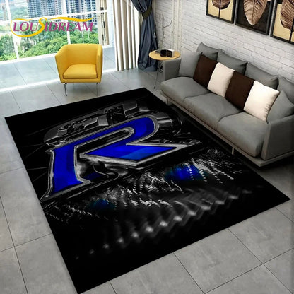 GTR Racing Car N-Nissan Logo 3D Carpet Rug for Home Living Room Bedroom Sofa Motorcycle Doormat Decor,kid  Area Rug Floor Mat