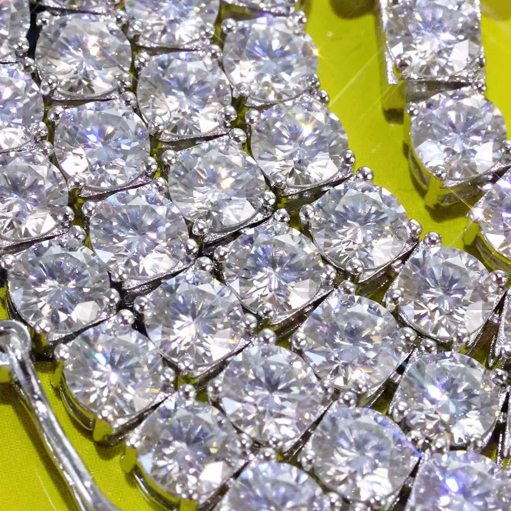 NUOYA Hip Hop Moissanite Tennis Necklace Ice Out VVS1 Diamond Chain Sparkling Jewelry Luxury Gifts for Men and Women