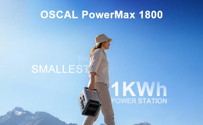 OSCAL PowerMax 1800 SE Portable Power Station,1024Wh LiFePO4 Solar Generator, 1800W Pure Sine Wave AC Output, 800W Solar Fast Charge App Control Solar Generator for Home Camping Emergency, Optional 500W Solar Panel