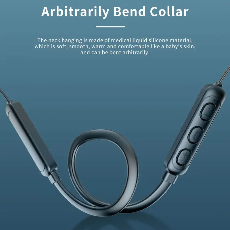 Wireless 9D Bluetooth Headset Neck Hanging Stereo Noise Reduction Universal 5.0 In Ear Sports Headset Microphone For Smart Phone