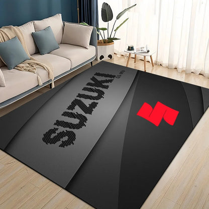 Suzuki Motorcycle Large Area Rug Carpet for Home Living Room Kids Bedroom Sofa Doormat Decor Non-slip Floor Mat Home Decoration