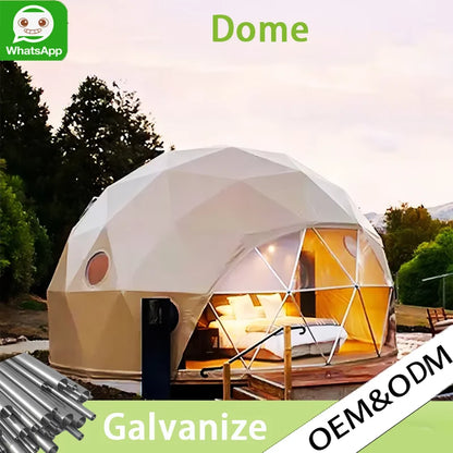 Luxury Outdoor Geodesic Dome Glamping Tent with Private Bathroom, Comfort Round Accommodation Shelter for Resort Vacation