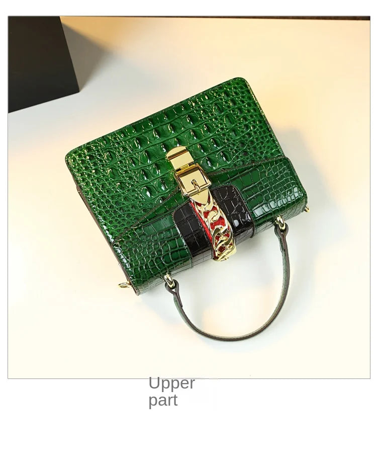 Luxury Fashion Brand Women's Handbags Genuine Leather Shoulder Crossbody Bag Crocodile Small Hard Square Portable Messenger Bags