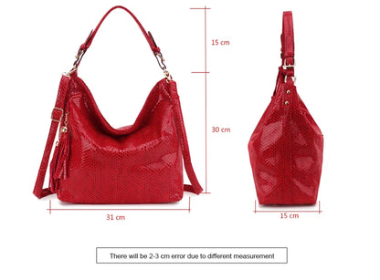 New Crossbody Bags for Women Tote Bag Hobo Messenger Bag Women's Shoulder Bag Vintage Tassel Ladies Hand Bags Leather Handbag