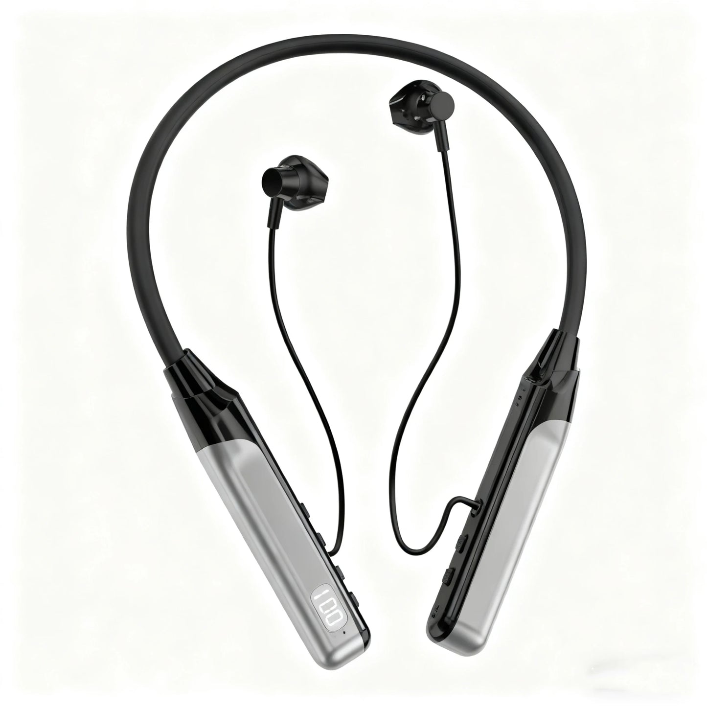 Wireless Headset 5.3 Neck Strap Headset Gaming LED display Stereo Sports headset with magnetic earbuds
