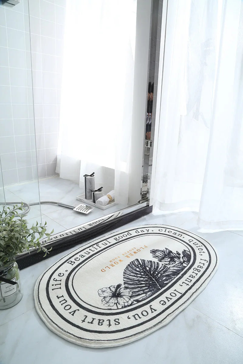 Non-Slip Bath Mat Absorbent Carpets INS Style Doormat  Entrance Mats Balcony Porch Area Rugs Living Room Bathroom Alfombra