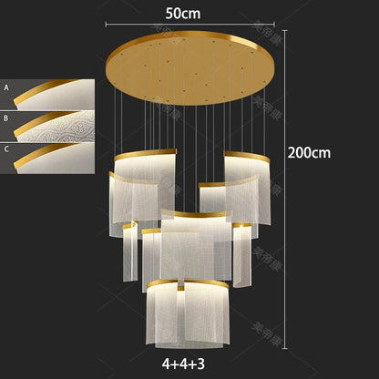 Modern home decor led lights pendant light lamps forstaircase Chandeliers for living room hanging light indoor lighting