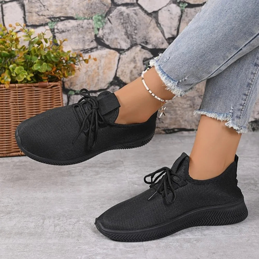 Women's Breathable Non-slip Platform Fashion New Casual Shoes Korean Running Shoes Black Sneakers Shoes for Women 2024 Autumn