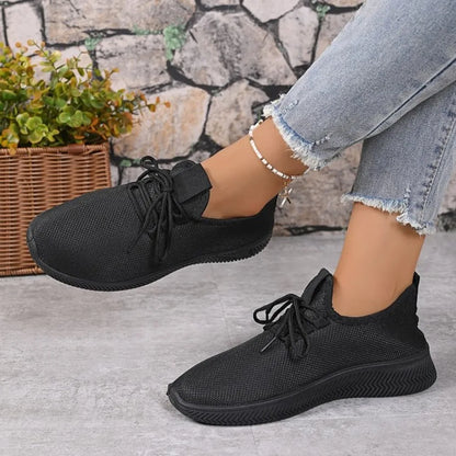 Women's Breathable Non-slip Platform Fashion New Casual Shoes Korean Running Shoes Black Sneakers Shoes for Women 2024 Autumn