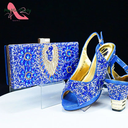2025 Fashion Style Nigerian Ladies Lovely Shoes and Bag to Match Set in Gold Color Specials Pumps for Dress