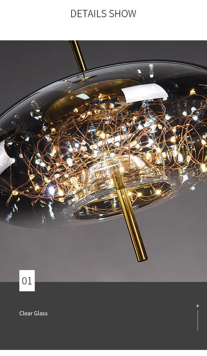 Modern Led Pendant Lamp Glass Ceiling Hanging Lights Fixture Luminaire Chandeliers Lustres Suspension Luminaire Bedroom Decor