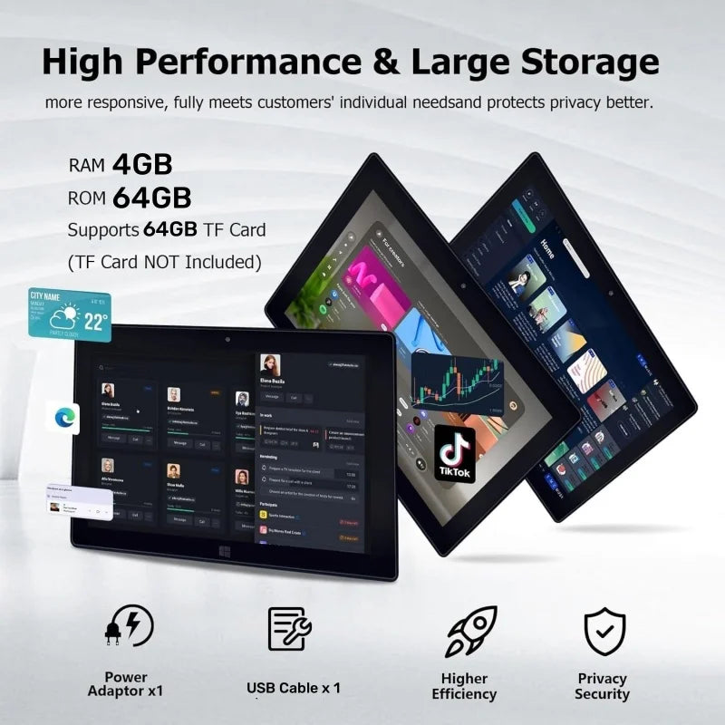 10.1 INCH 4GB DDR RAM 64GB ROM WINDOWS 11 Tablet PC AR40 N3350 CPU 1920 X 1200 IPS HDMI-Compatible WIFI Quad Core