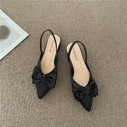 maogu Bow Polka Dot Pointed Toe Stiletto Sandals Luxury Sandals Women Designers Elegant Party Sandal 2023 Fashion Women Shoes 39