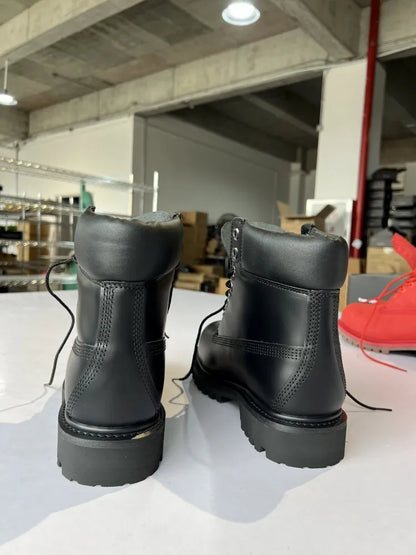 British Style Male Winter Comfortable Cow Suede Leather Round Toe Cross Tied Ankle Boots Solid Color Mid Heel Men Warm Footwear