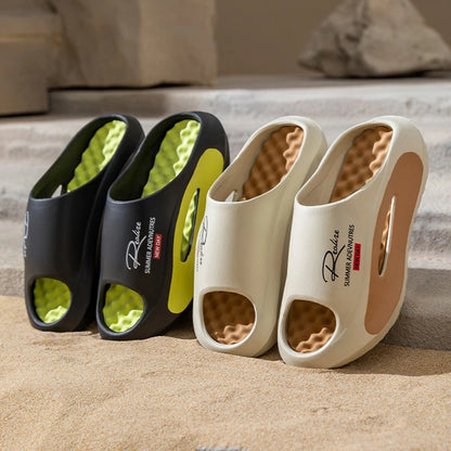 Summer Men's Massage Slippers Indoor Outdoor Sandals Beach Men Casual Shoes Soft Slides Flip-flops Men Women Home Slippers