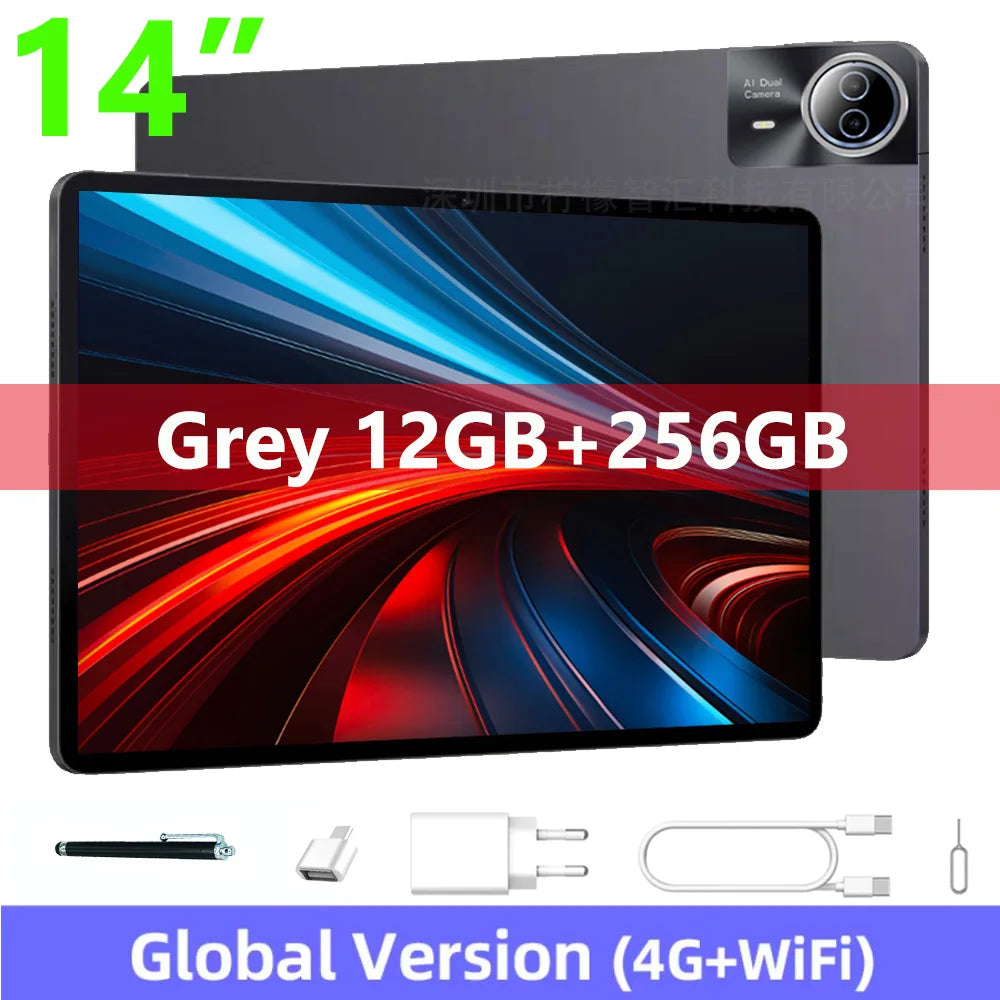 Mpad15 Large Screen 14 inch Tablet 16GB+512GB 1920*1200 IPS 4G Phone Call Android 15 Tablet 14' Octa Core 32+8MP Bluetooth WiFi