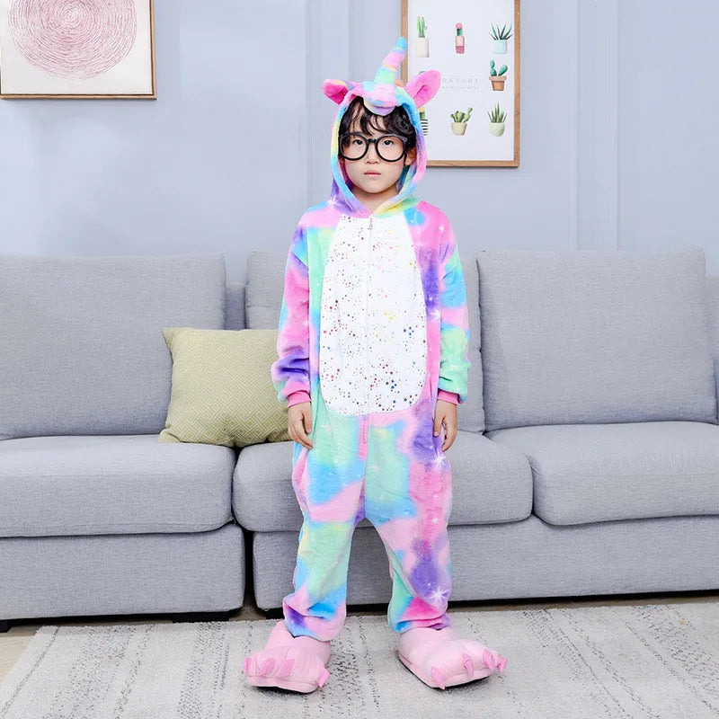 Unicorn Anime Pyjamas Set Women Men Unisex Cartoon Onesies Adults Animal Jumpsuit Pajamas Sleepwear Onepiece Suits Costumes