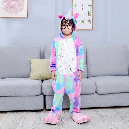 Unicorn Anime Pyjamas Set Women Men Unisex Cartoon Onesies Adults Animal Jumpsuit Pajamas Sleepwear Onepiece Suits Costumes