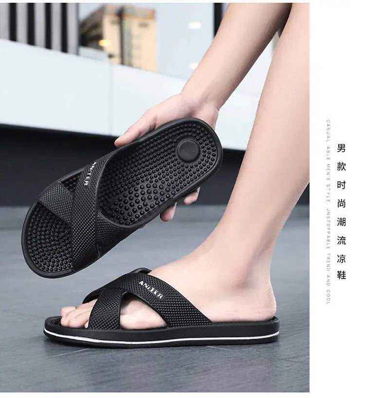 Slippers Men Summer Sandals Women Men Fashion Slippers Beach Sandals Slipper Anti-slip High Quality Casual Bedroom Shoes 39-48