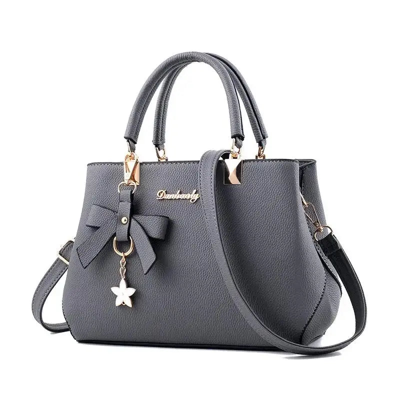Women Messenger Bags With Flower Pendant Office Ladies Fashion Totes Pure Handbag For Female New Crossbody Shoulder Bags
