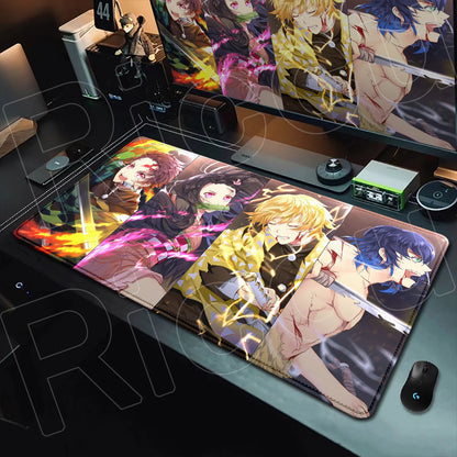 HD Printing Anime Mousepad Non-slip Rubber Base Office Deskmat XXL Student Writing Keyboard D-Demon Slayer Pc Gaming Accessories